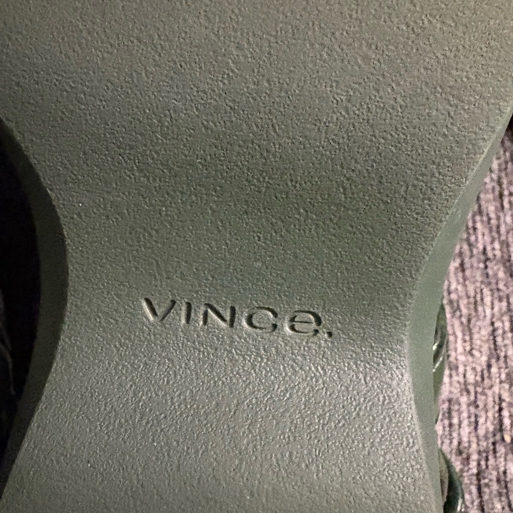 Vince Fresca Sandal in Olive Green Croc-Print Leather Women’s 7.5 - Picture 14 of 16